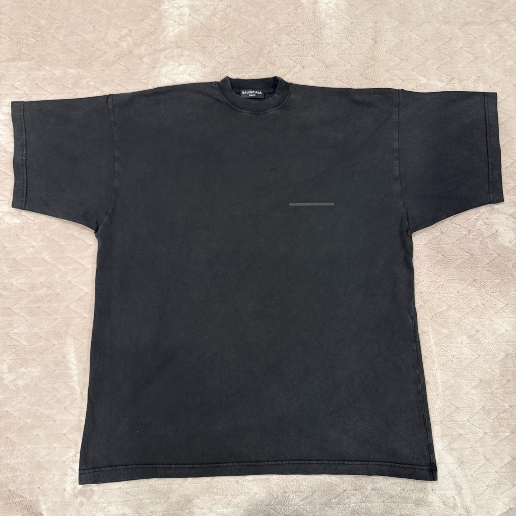 Balenciaga Strike 1917 Print Vintage Wash Black Oversized Tee